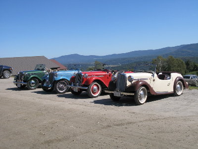 Ballam Run cars resting in the sun.